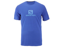 Camiseta Salomon Coton Logo SS Tee Azul