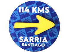 Imán Madera Señal Con Flecha Sarria Km 114