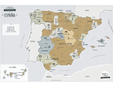 Mapa rascable de España con monumentos emblemáticos