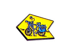 Pin Bicicleta Flecha Amarilla Metal