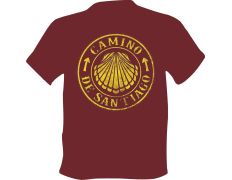 Camiseta Concha Camino de Santiago Granate