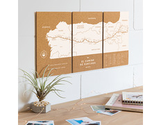 Mapa De Corcho Woody Map Camino De Santiago 60 x 30