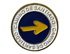 Pin Flecha Camino de Santiago redondo Metal