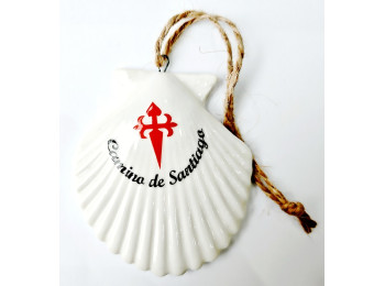 Concha Cerámica Decorativa Camino De Santiago MyL Blanco