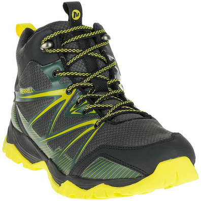 Bota Merrell Capra Rise Mid WTPF Verde/Amarillo/Negro