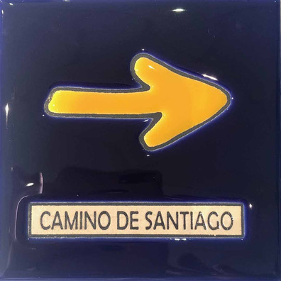 Azulejo cerámica Flecha Camino de Santiago 11x11 cm