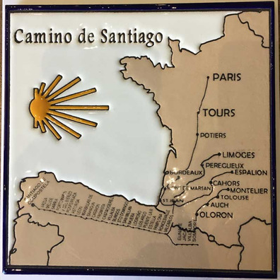 Azulejo cerámica Pueblos Camino de Santiago con Estrella 20x20