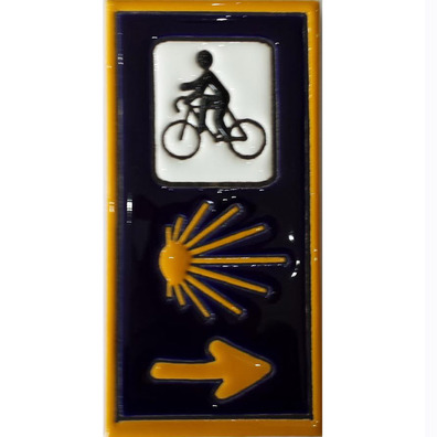 Azulejo Cerámica Triple Señal con Bici 15x7,5 cm