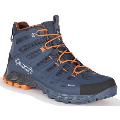 Bota Aku Selvatica Mid Goretex Azul/Naranja