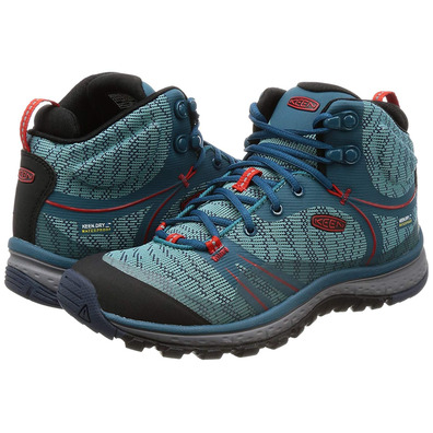 Botas Keen Terradora Mid WTPF W Turquesa/Rojo