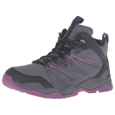 Bota Merrell Capra Rise Mid WTPF W Gris/Púrpura