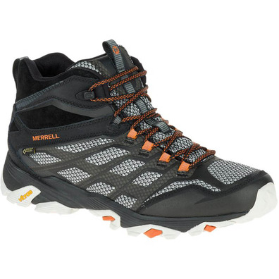 Bota Merrell Moab FST Mid GTX Negro/Gris/Naranja