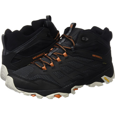 Bota Merrell Moab FST Mid GTX Negro/Naranja