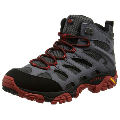 Botas Merrell Moab Mid GTX Gris/Negro/Rojo