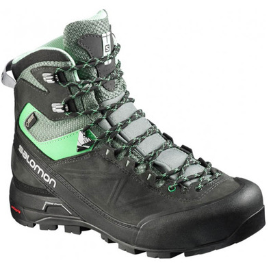 Bota Salomon X Alp MTN GTX W Gris/Negro/Verde Azulado