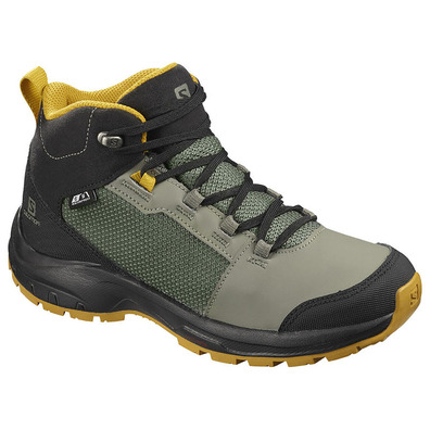 Bota Salomon Outward CSWP J Verde/Negro/Amarillo