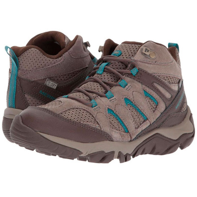 Botas Merrell Outmost Mid Vent GTX W Marrón/Turquesa