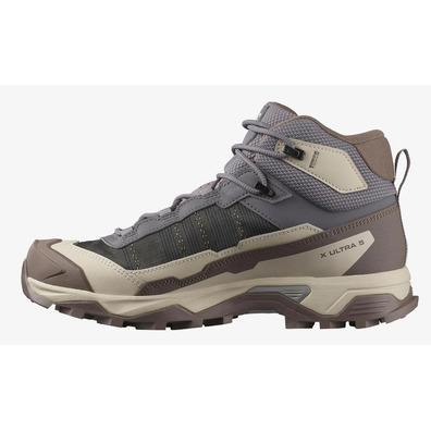 Botas Salomon X Ultra 5 Mid Gtx W Gris/Beige/Marrón
