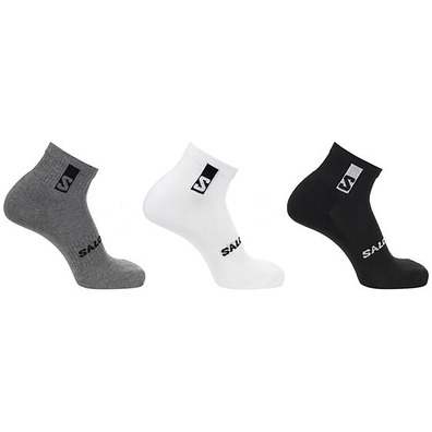 Calcetines Salomon Everyday Ankle Pack-3 Negro/Blanco/Gris
