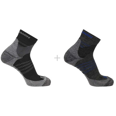 Calcetines Salomon X Ultra Access Quarter (2 pares) Negro/Gris