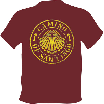 Camiseta Concha Camino de Santiago Granate