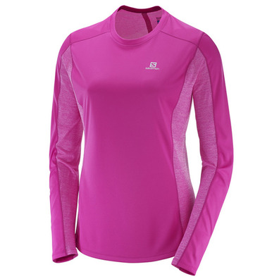 Camiseta Salomon Agile LS Tee W Rosa