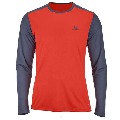 Camiseta Salomon Stroll LS Tee Rojo/Gris