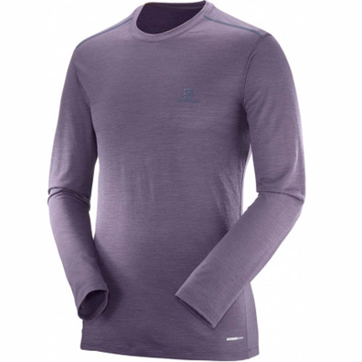 Camiseta Salomon X Wool Ls Tee Morado