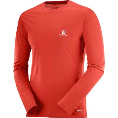 Camiseta Salomon X Wool Ls Tee Rojo