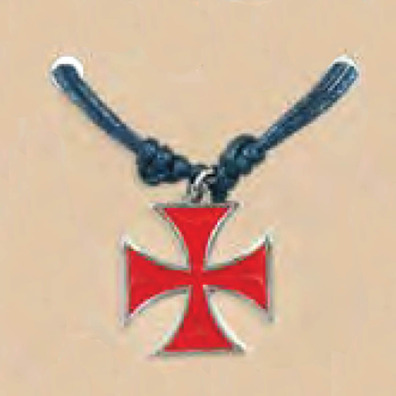Colgante Cruz de Malta rojo