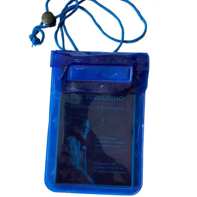 Funda azul impermeable para Credencial para Compostela Azul