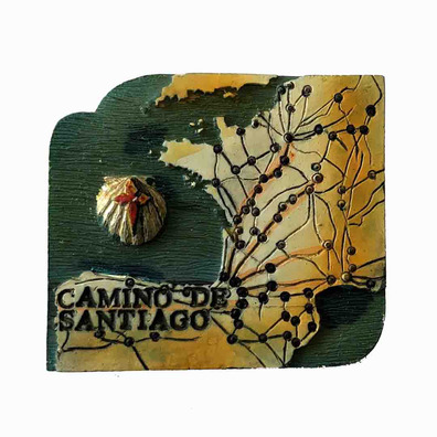 Imán Camino de Santiago Mapa