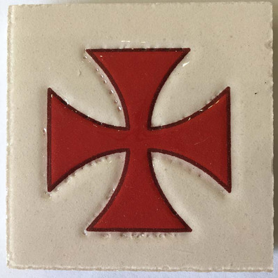 Imán cerámica Cruz de los Templarios 5X5 cm