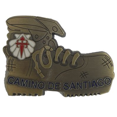 Imán chapa Bota Camino de Santiago