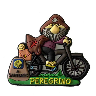 Imán Goma Peregrino en Bicicleta Camino de Santiago