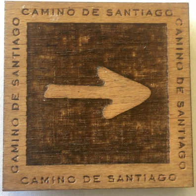 Imán Madera Flecha Camino 4,5 X 4,5 cm