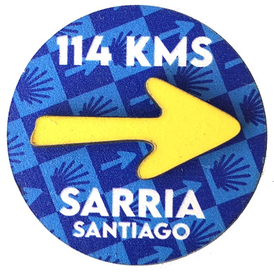 Imán Madera Señal Con Flecha Sarria Km 114