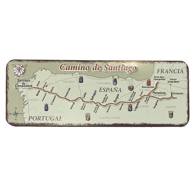 Imán rectangular chapa Camino de Santiago