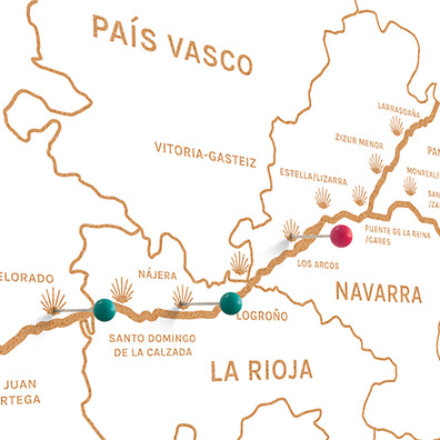 Mapa De Corcho Woody Map Camino De Santiago 60 x 30