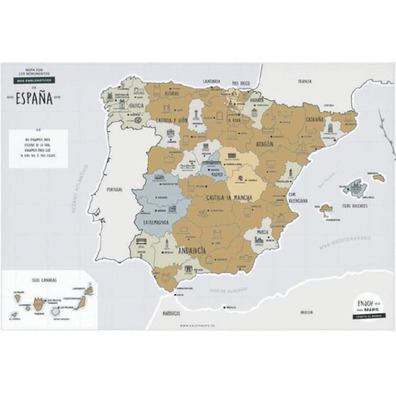 Mapa rascable de España con monumentos emblemáticos