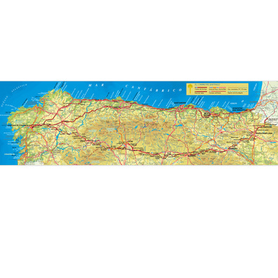 Mapa en relieve Camino de Santiago 46x16 cm