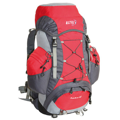 Mochila Altus Aventura 40 Rojo mate/Gris