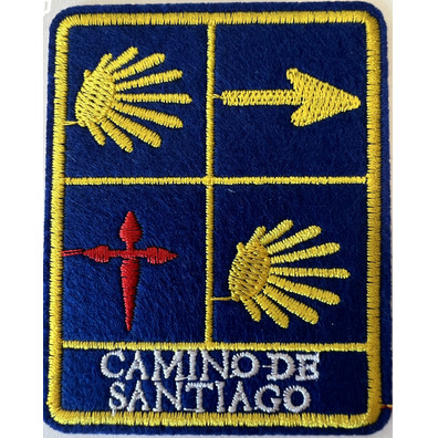Parche bordado 4 símbolos Camino de Santiago