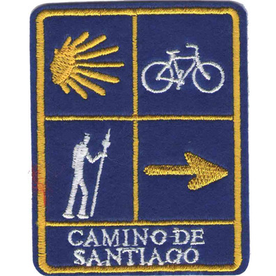 Parche Bordado tetrasímbolos con Bici Camino de Santiago