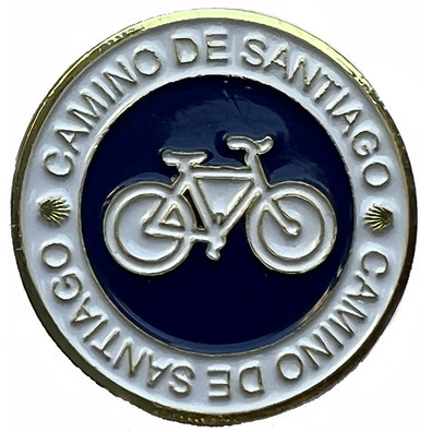 Pin Bicicleta Camino de Santiago redondo Metal