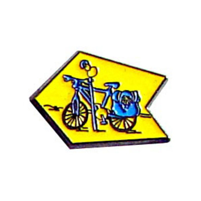 Pin Bicicleta Flecha Amarilla Metal