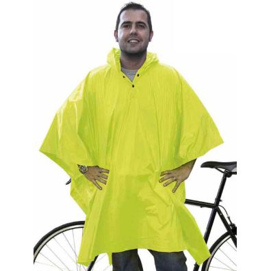 Poncho Merkel de poliester con capucha Amarillo