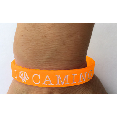 Pulsera Silicona Concha Camino Santiago Naranja