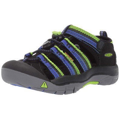 Sandalia Keen Newport H2 Tots Negro/Azul/Verde