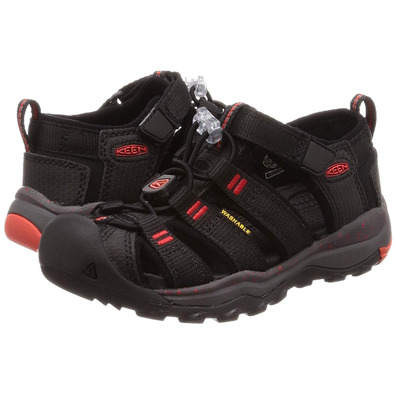 Sandalia Keen Newport Neo H2 Youth Negro/Rojo